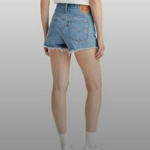 Levi's Light Blue Distressed Denim Shorts